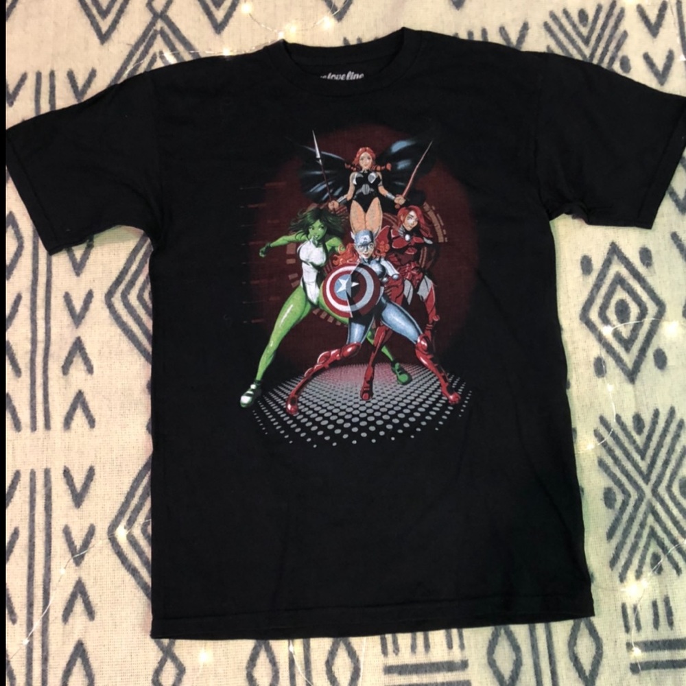 Marvel Heroes Black Tee